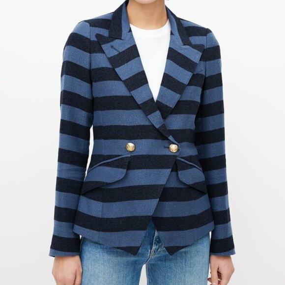 Smythe Double Breasted Striped Crossover Blazer (Retails for $500) - Size 4 - Picture 1 of 3